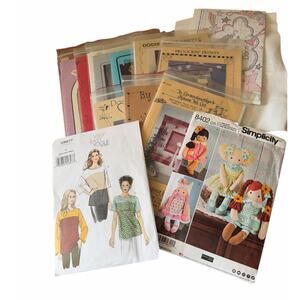 Vintage Sewing Patterns Lot Quilt Doll Primitive Craft Simplicity Fiber Mosaic